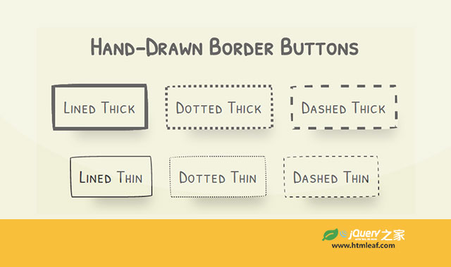 6种纯CSS3手绘风格卡通按钮设计效果