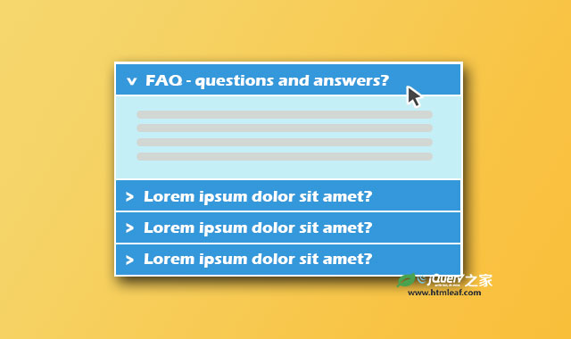 简单实用的jQuery FAQ手风琴特效