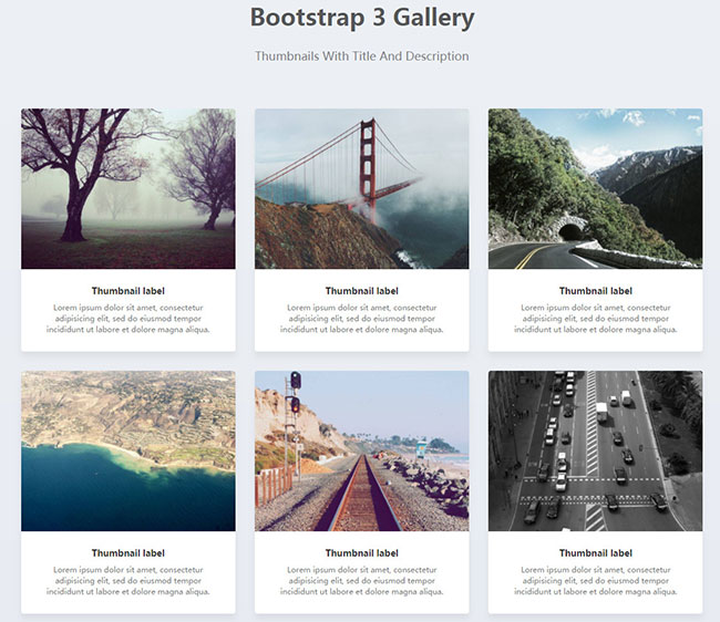 Bootstrap图片画廊