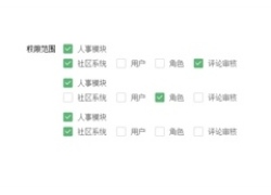 jQuery权限范围单选全选取消代码