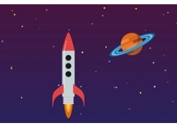 HTML5 SVG星空飞船火箭动画特效