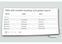 可分页、排序和搜索的jQuery表格插件