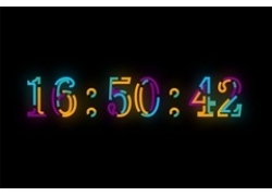 HTML5 SVG彩色文字时钟特效